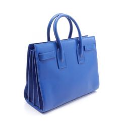 Saint Laurent Sac de Jour handbag, leather, women's, blue, 324823