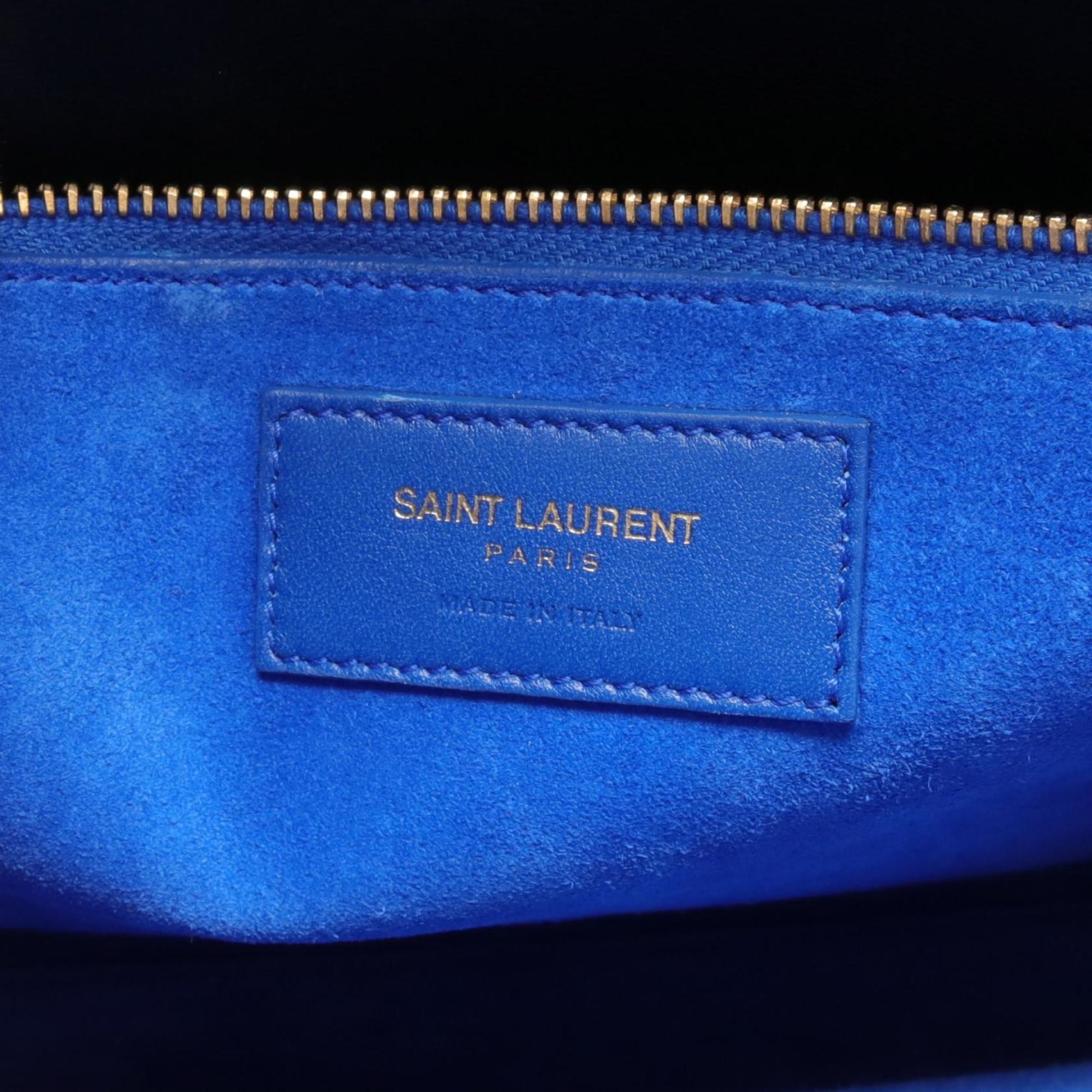 Saint Laurent Sac de Jour handbag, leather, women's, blue, 324823