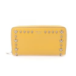 JIMMY CHOO Round Long Wallet Leather Women's Yellow