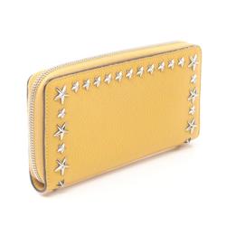 JIMMY CHOO Round Long Wallet Leather Women's Yellow