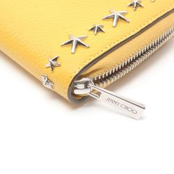 JIMMY CHOO Round Long Wallet Leather Women's Yellow