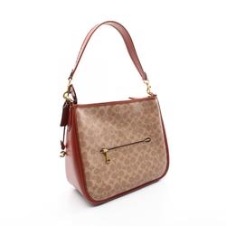 Coach COACH Carrie Signature Canvas Shoulder Bag Coated Leather Women's Beige Bordeaux CC436B4NQ4