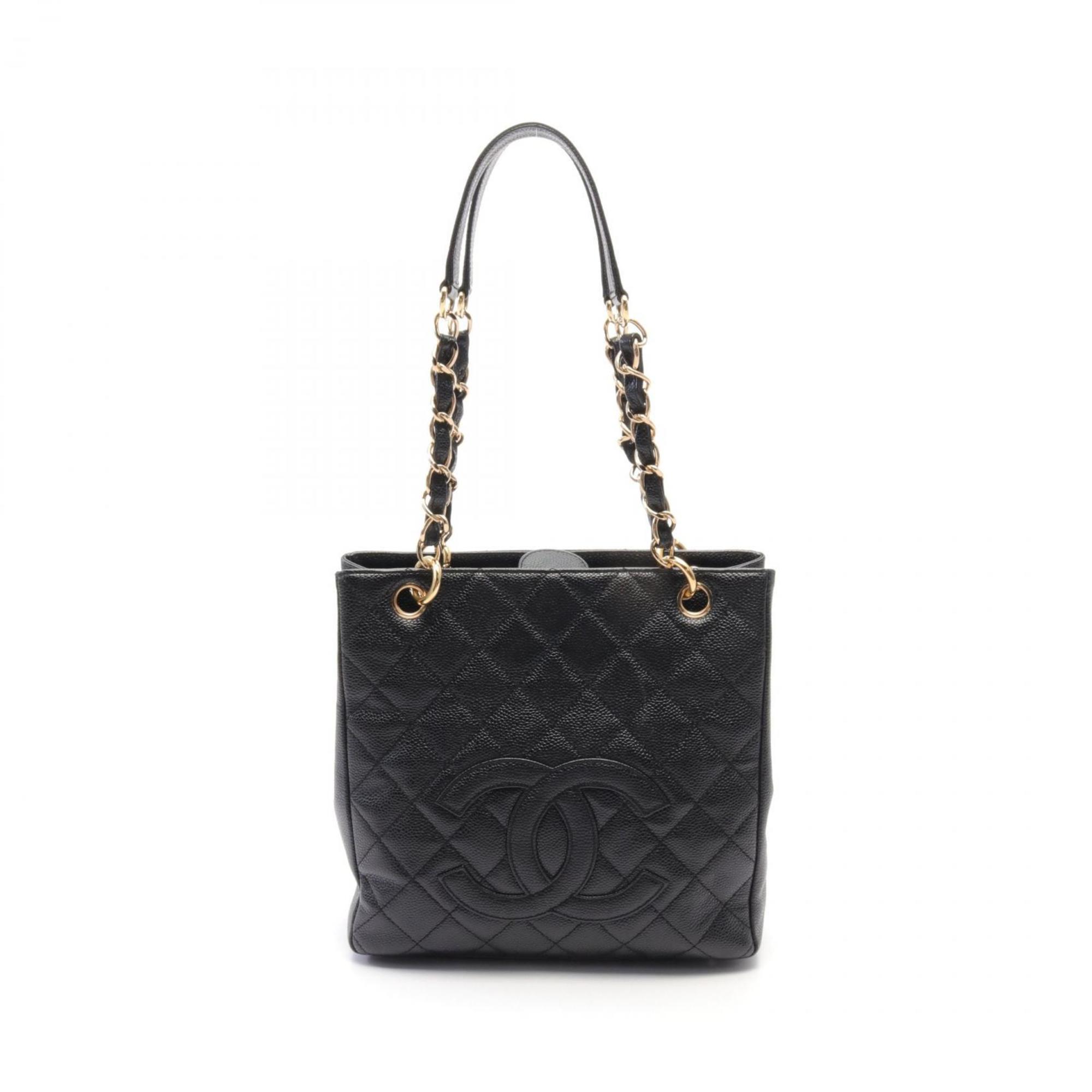 CHANEL Matelasse PST Tote Bag, Caviar Skin (Grained Calf), Women's, Black, A20994