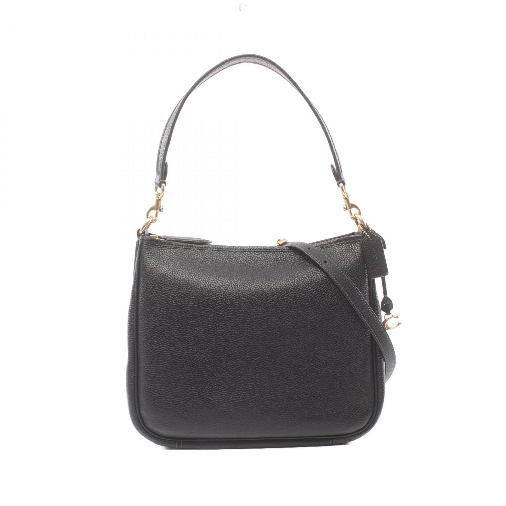 Coach CARY Kelly Shoulder Bag Leather Women's Black CC435B4