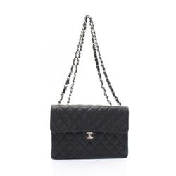 CHANEL Deca Matelasse 30 Single Flap Shoulder Bag Caviar Skin (Grained Calf) Women's Black A04412