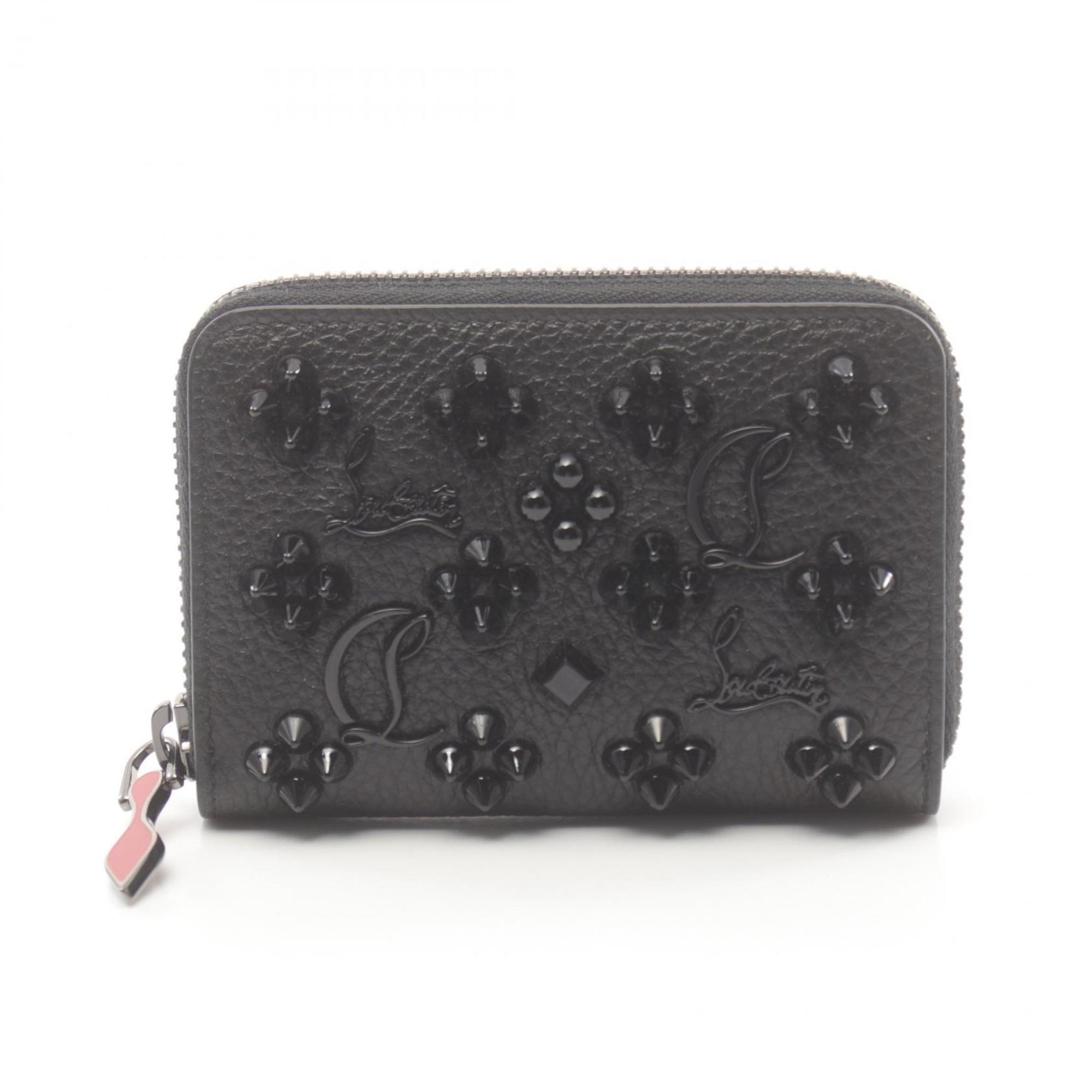 Christian Louboutin PANETTONE Wallet/Coin Case Leather Wallet Women's Black 3175223B253