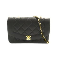 CHANEL Matelasse Diana Chain Shoulder Bag Lambskin (Sheepskin) Women's Black