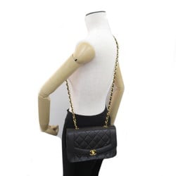 CHANEL Matelasse Diana Chain Shoulder Bag Lambskin (Sheepskin) Women's Black