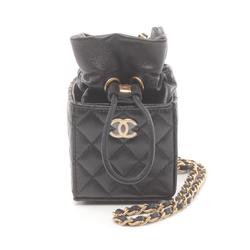 CHANEL Matelasse Shoulder Bag, Lambskin, Women's, Black, M41178