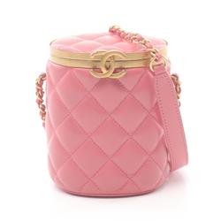 CHANEL Matelasse Shoulder Bag, Lambskin, Women's, Pink