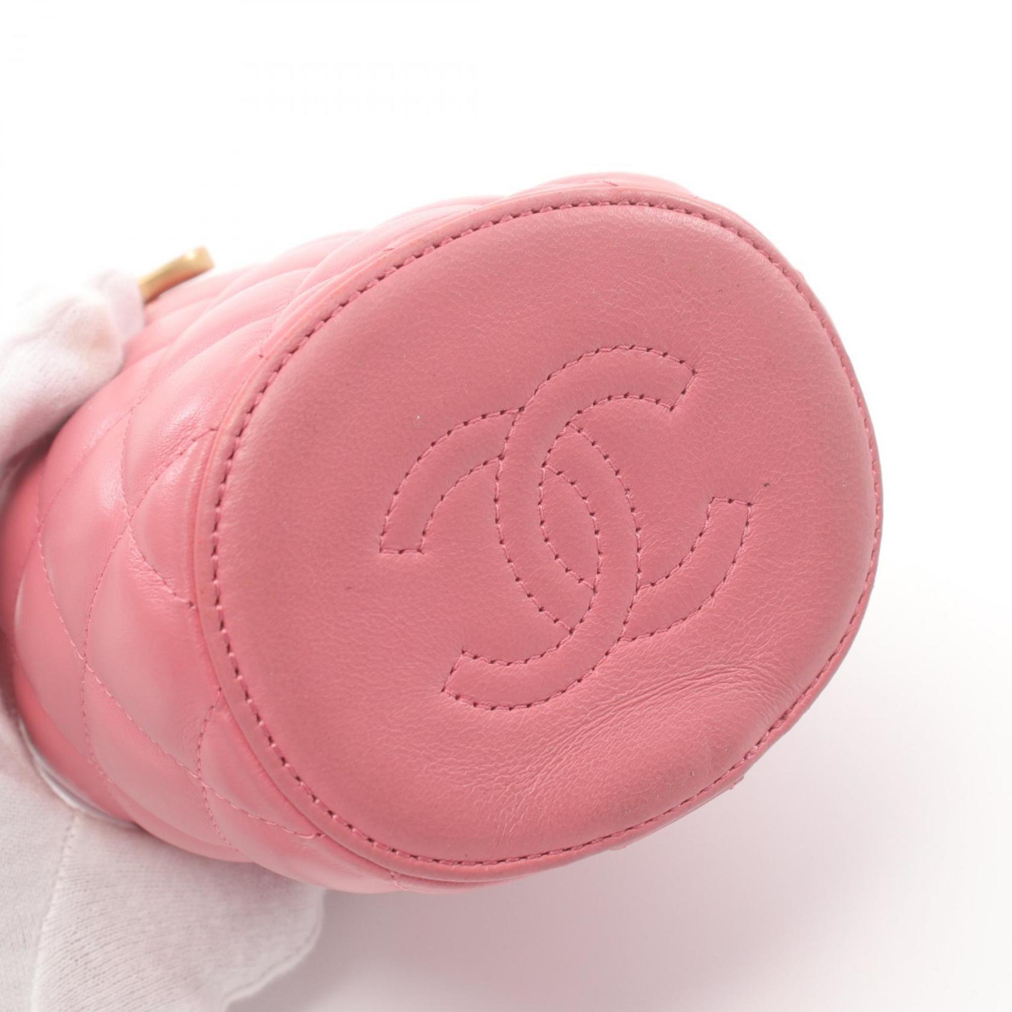 CHANEL Matelasse Shoulder Bag, Lambskin, Women's, Pink