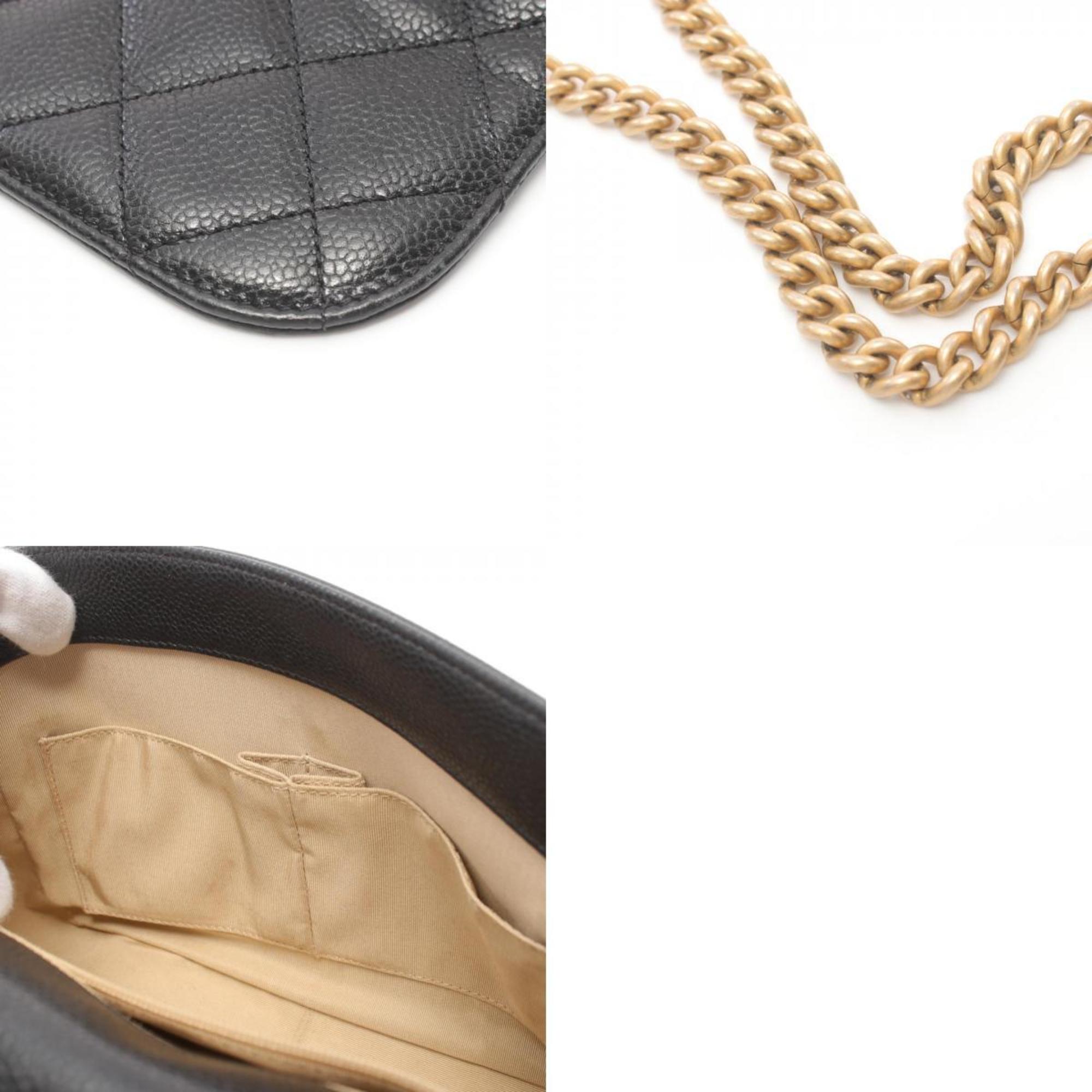 CHANEL Matelasse Shoulder Bag Caviar Skin (Grained Calf) Women's Black