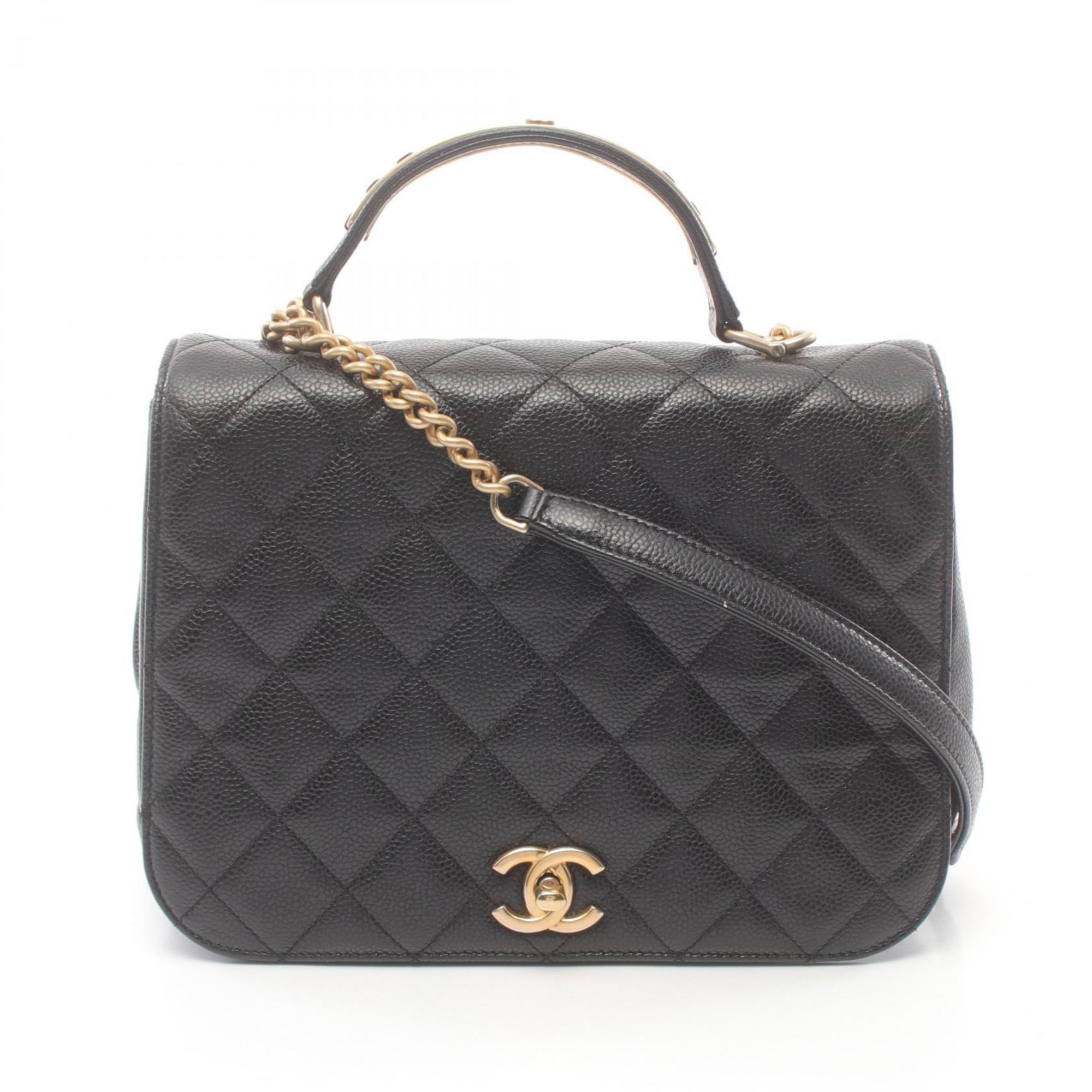 CHANEL Matelasse Shoulder Bag Caviar Skin (Grained Calf) Women's Black