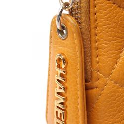 CHANEL Matelasse Shoulder Bag, Caviar Skin (Grained Calf), Women's, Yellow