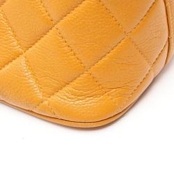 CHANEL Matelasse Shoulder Bag, Caviar Skin (Grained Calf), Women's, Yellow