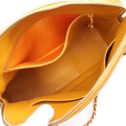 CHANEL Matelasse Shoulder Bag, Caviar Skin (Grained Calf), Women's, Yellow