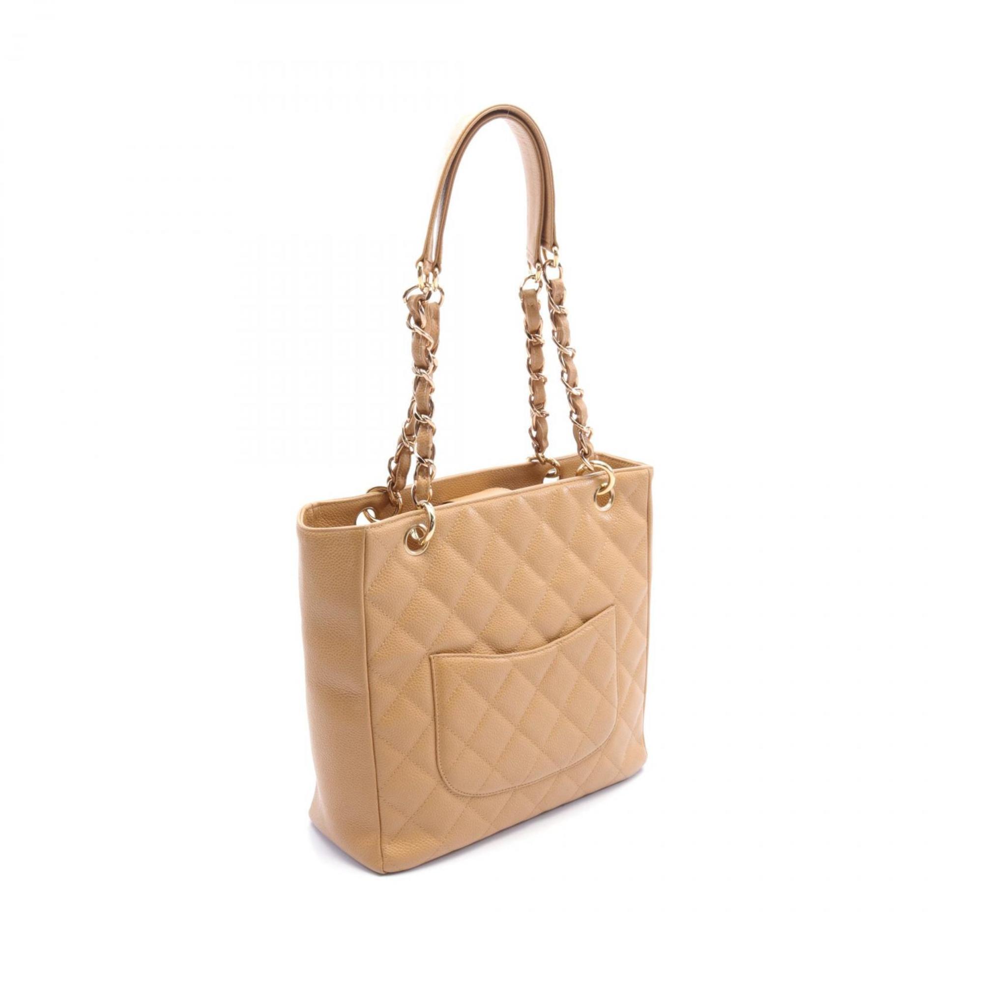 CHANEL Matelasse PST Tote Bag, Caviar Skin (Grained Calf), Women's, Beige, A50994