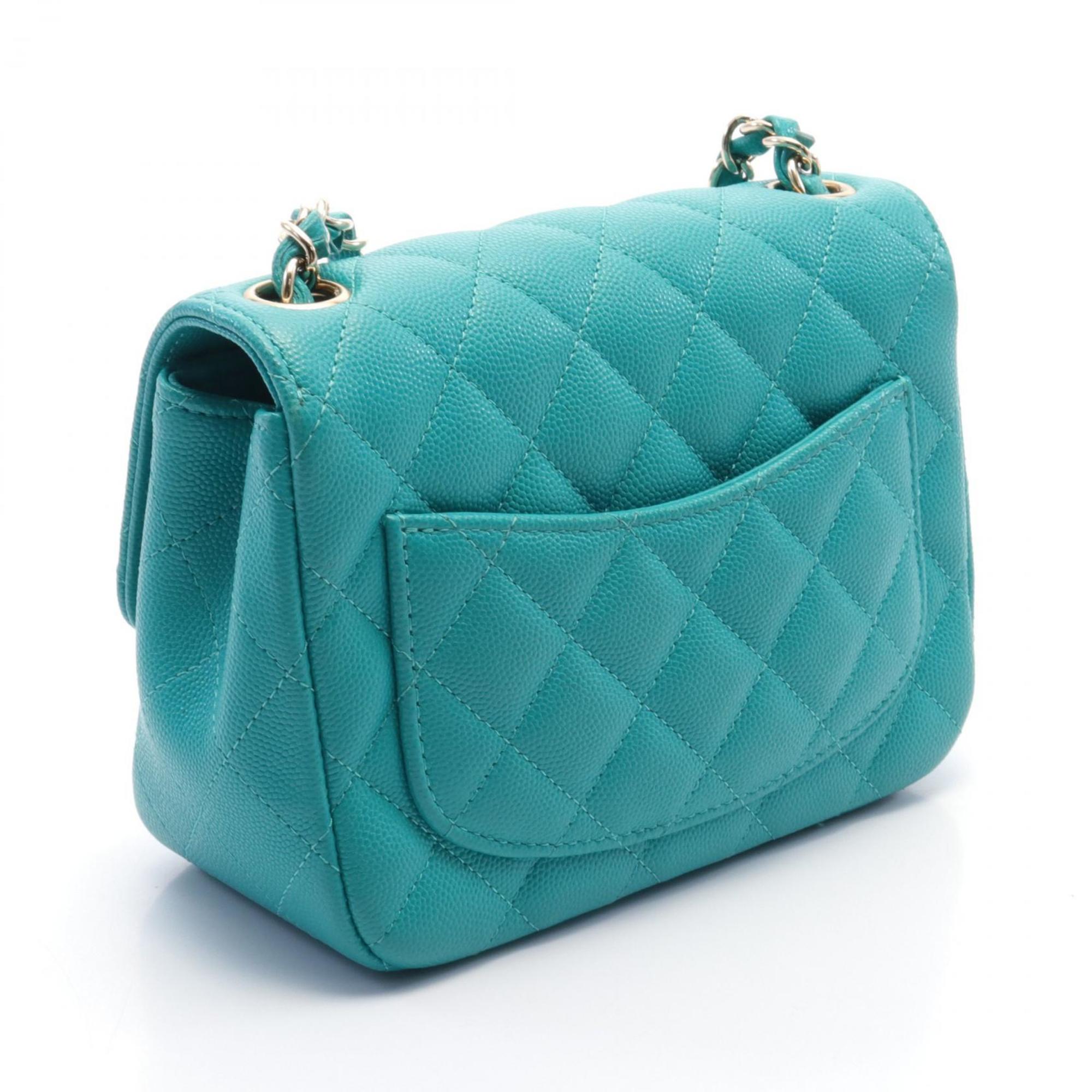 CHANEL Matelasse Shoulder Bag Caviar Skin (Grained Calf) Women's Green 35200