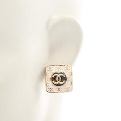 CHANEL Coco Mark Earrings GP (Gold Plated) Women's Gold White Navy