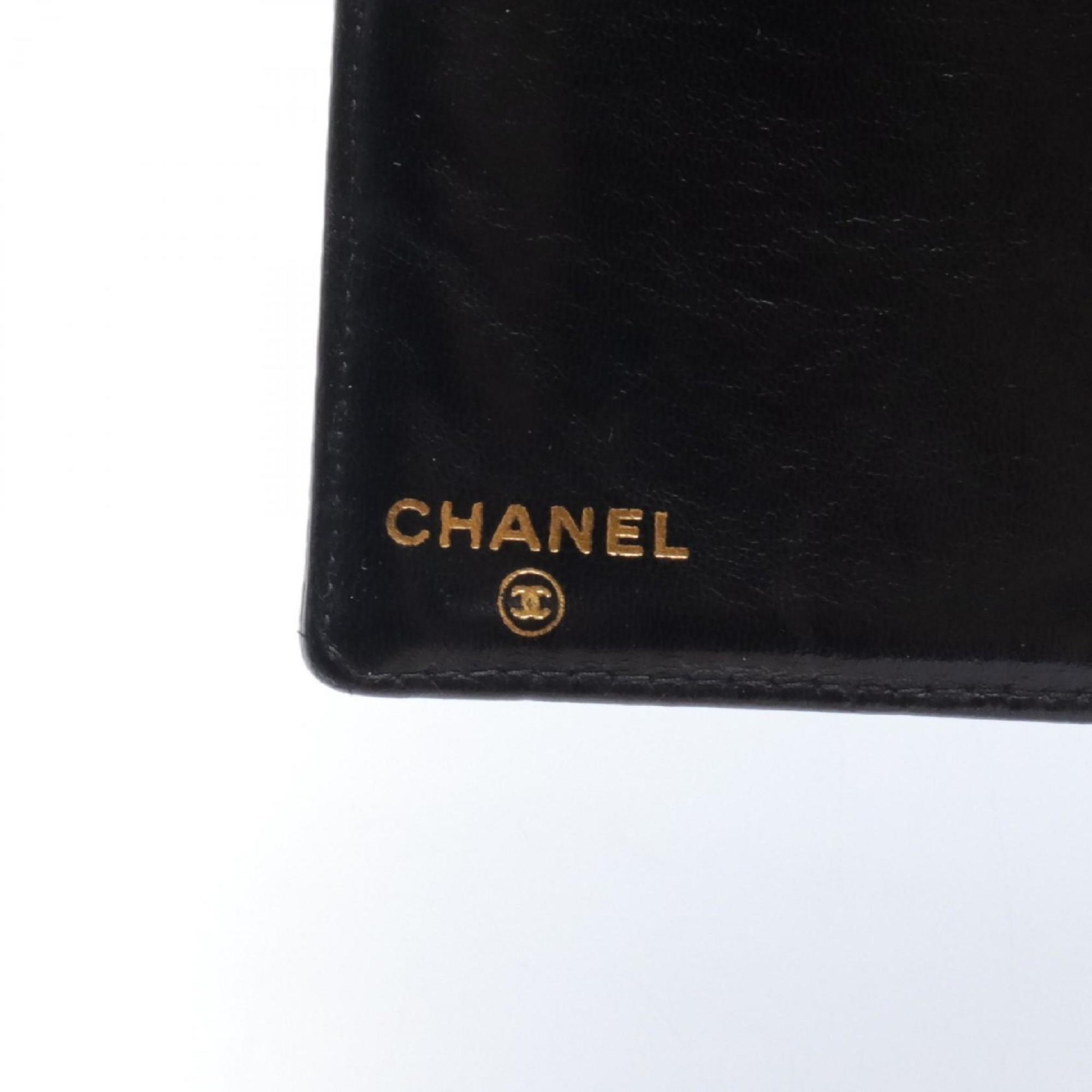 CHANEL Coco Mark Bi-fold Long Wallet Caviar Skin Women's Black