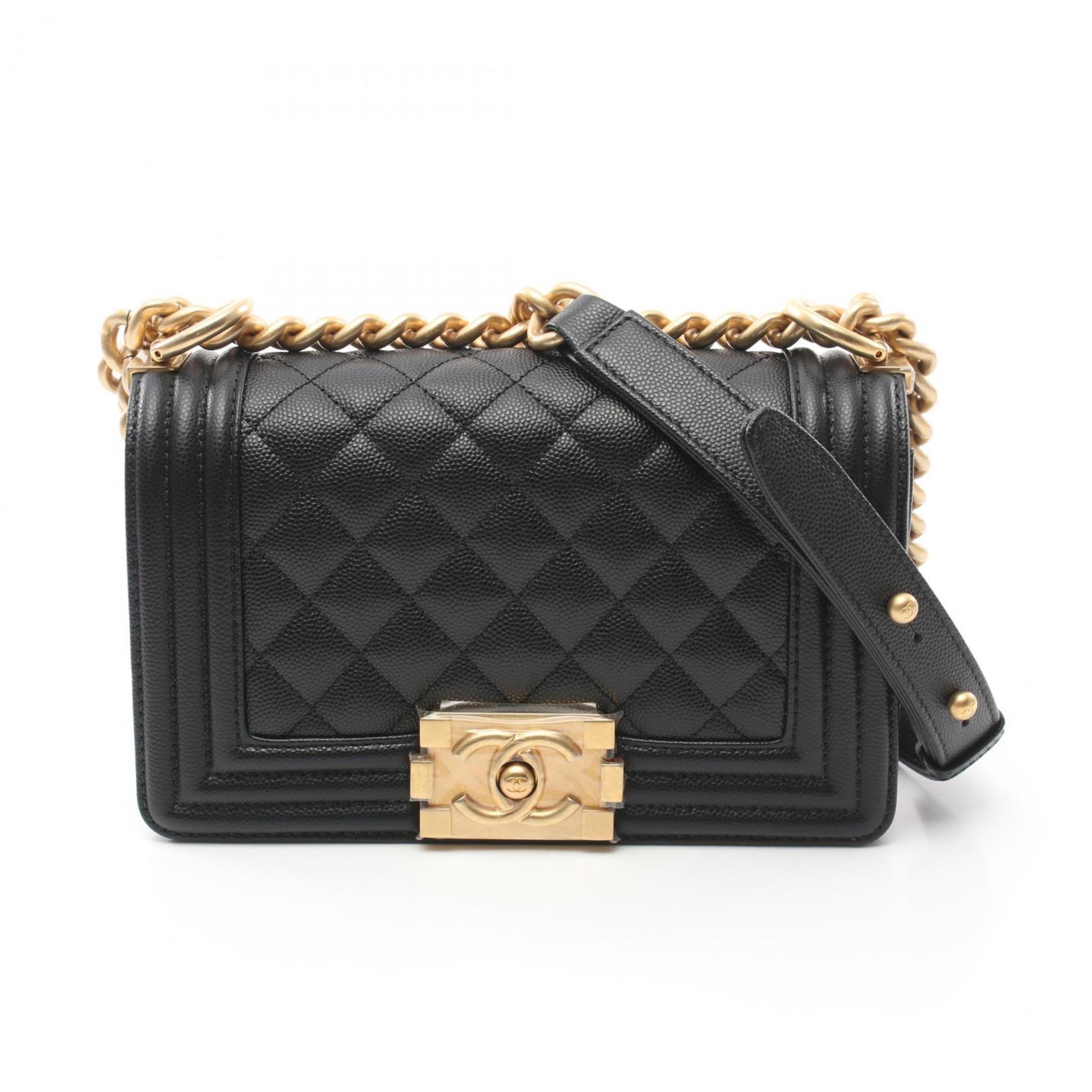 CHANEL Boy Chanel Small Matelasse Shoulder Bag Caviar Skin (Grained Calf) Women's Black A67085