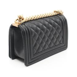 CHANEL Boy Chanel Small Matelasse Shoulder Bag Caviar Skin (Grained Calf) Women's Black A67085