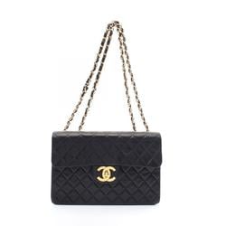 CHANEL Deca Matelasse 34 Shoulder Bag, Lambskin (Sheepskin), Women's, Black, A01094