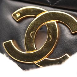 CHANEL Deca Matelasse 34 Shoulder Bag, Lambskin (Sheepskin), Women's, Black, A01094