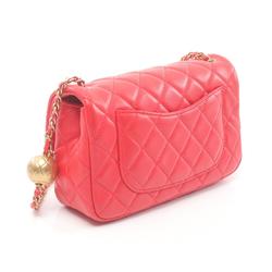 CHANEL Matelasse Flap Bag Shoulder Lambskin (Sheepskin) Women's Red AS1787