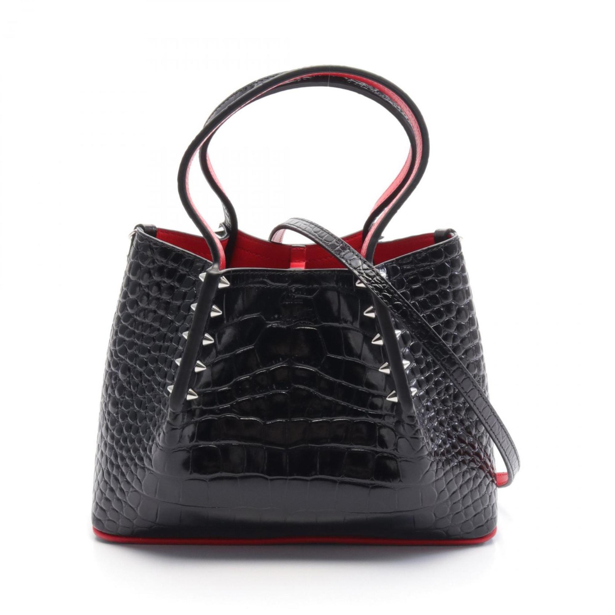 Christian Louboutin Cabarock mini handbag, leather bag, women's, black, 1225221BK01