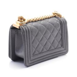 CHANEL Boy Chanel Matelasse Shoulder Bag Caviar Skin (Grained Calf) Women's Gray A67364