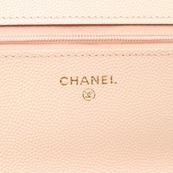 CHANEL Matelasse Shoulder Bag, Caviar Skin (Grained Calf), Women's, Pink