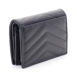 Saint Laurent Monogram Bi-fold Wallet Leather Women's Black 668290BOWA11000