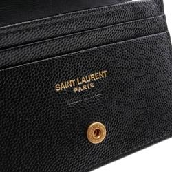 Saint Laurent Monogram Bi-fold Wallet Leather Women's Black 668290BOWA11000