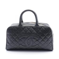 CHANEL Matelasse Handbag Bag Caviar Skin Women's Black