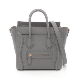 CELINE Luggage Nano Shopper Handbag Bag Leather Women's Grey 189243AQL10KL