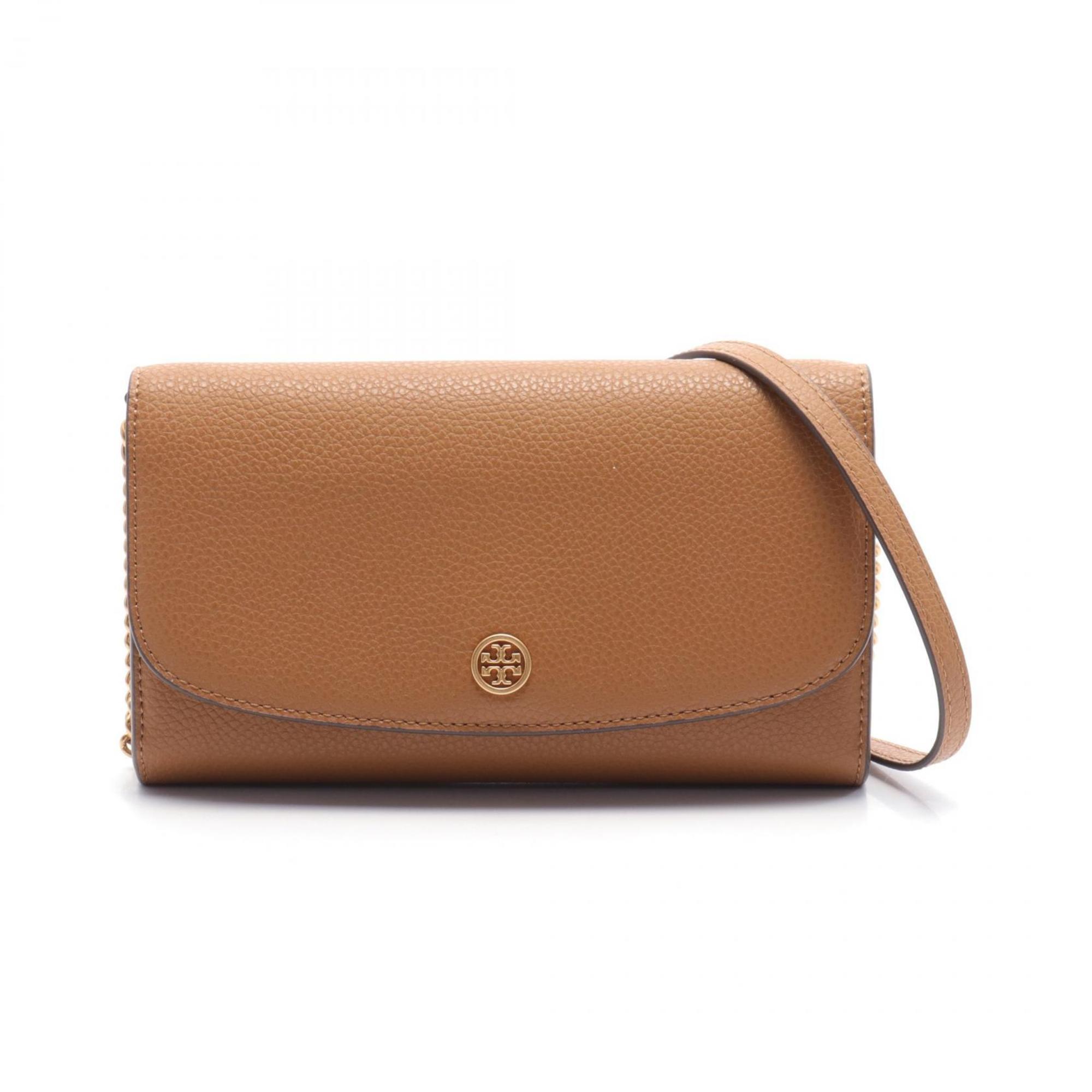 Tory Burch ROBINSON Shoulder Bag Leather Women's Brown 146367202