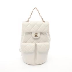 CHANEL Matelasse Backpack Bag Caviar Skin (Grained Calf) Women's White AS3200