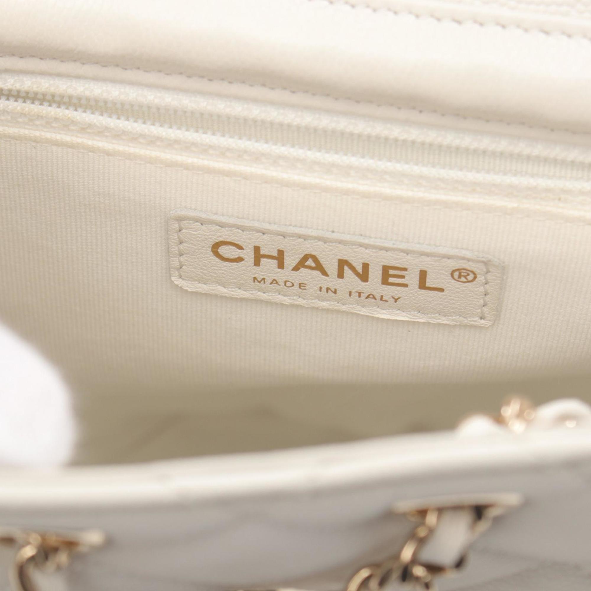 CHANEL Matelasse Backpack Bag Caviar Skin (Grained Calf) Women's White AS3200