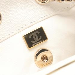 CHANEL Matelasse Backpack Bag Caviar Skin (Grained Calf) Women's White AS3200