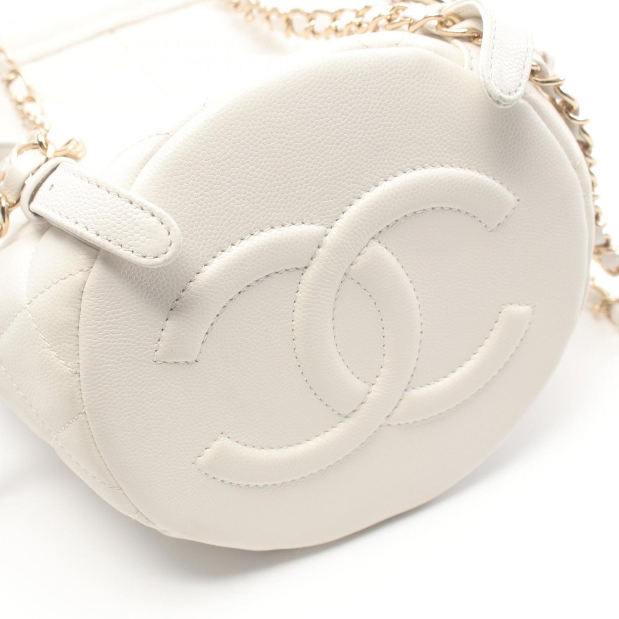 CHANEL Matelasse Backpack Bag Caviar Skin (Grained Calf) Women's White AS3200