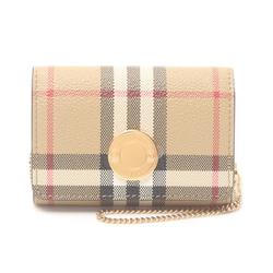 Burberry Check Wallet/Coin Case Wallet Coated Canvas Women's Beige Multicolor 8066057