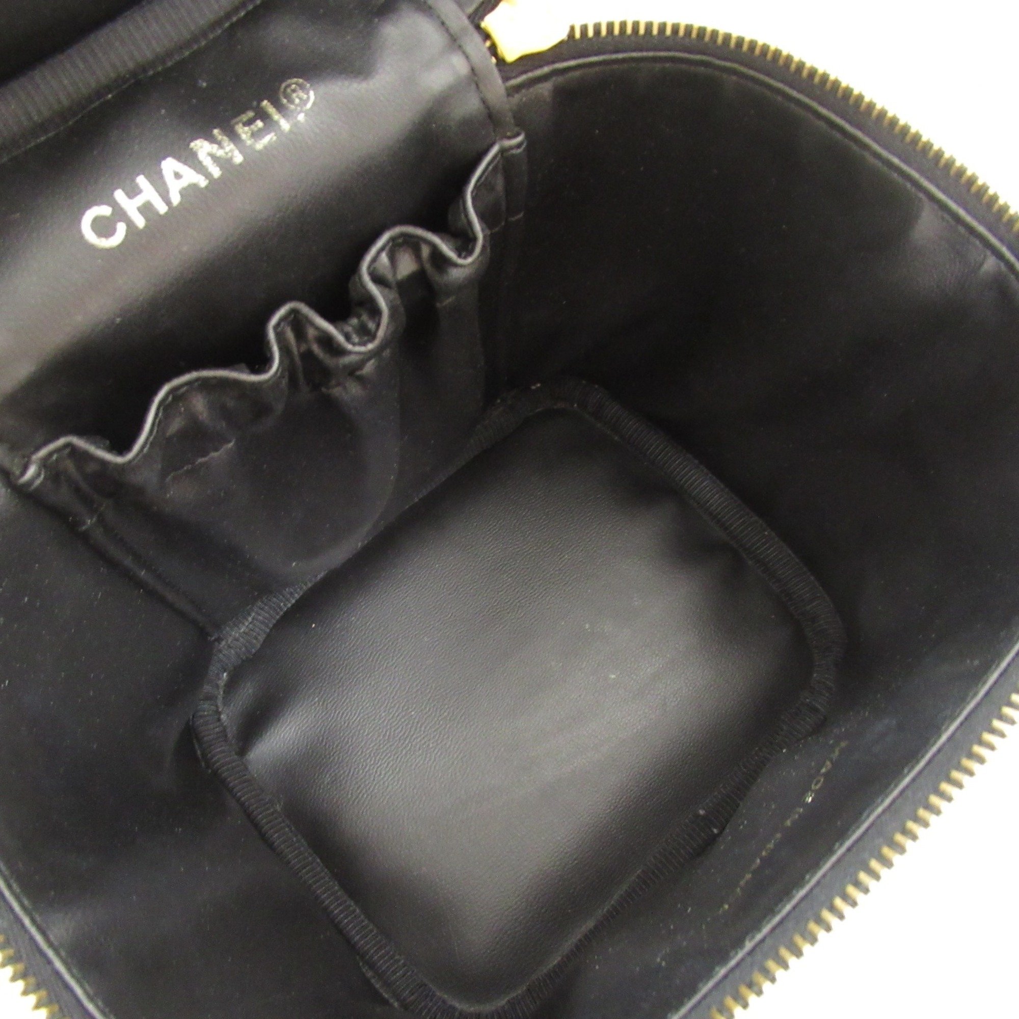 CHANEL Vanity Handbag Bag Caviar Skin (Grained Calf) Women's Black