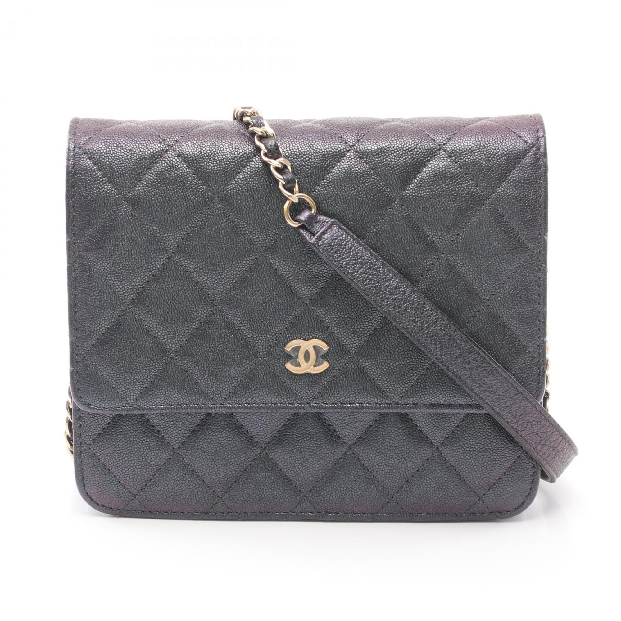 CHANEL Matelasse Shoulder Bag Caviar Skin (Grained Calf) Women's Black