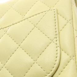 CHANEL Matelasse Shoulder Bag, Lambskin, Women's, Yellow, A35200