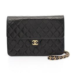 CHANEL Matelasse Shoulder Bag, Lambskin, Women's, Black