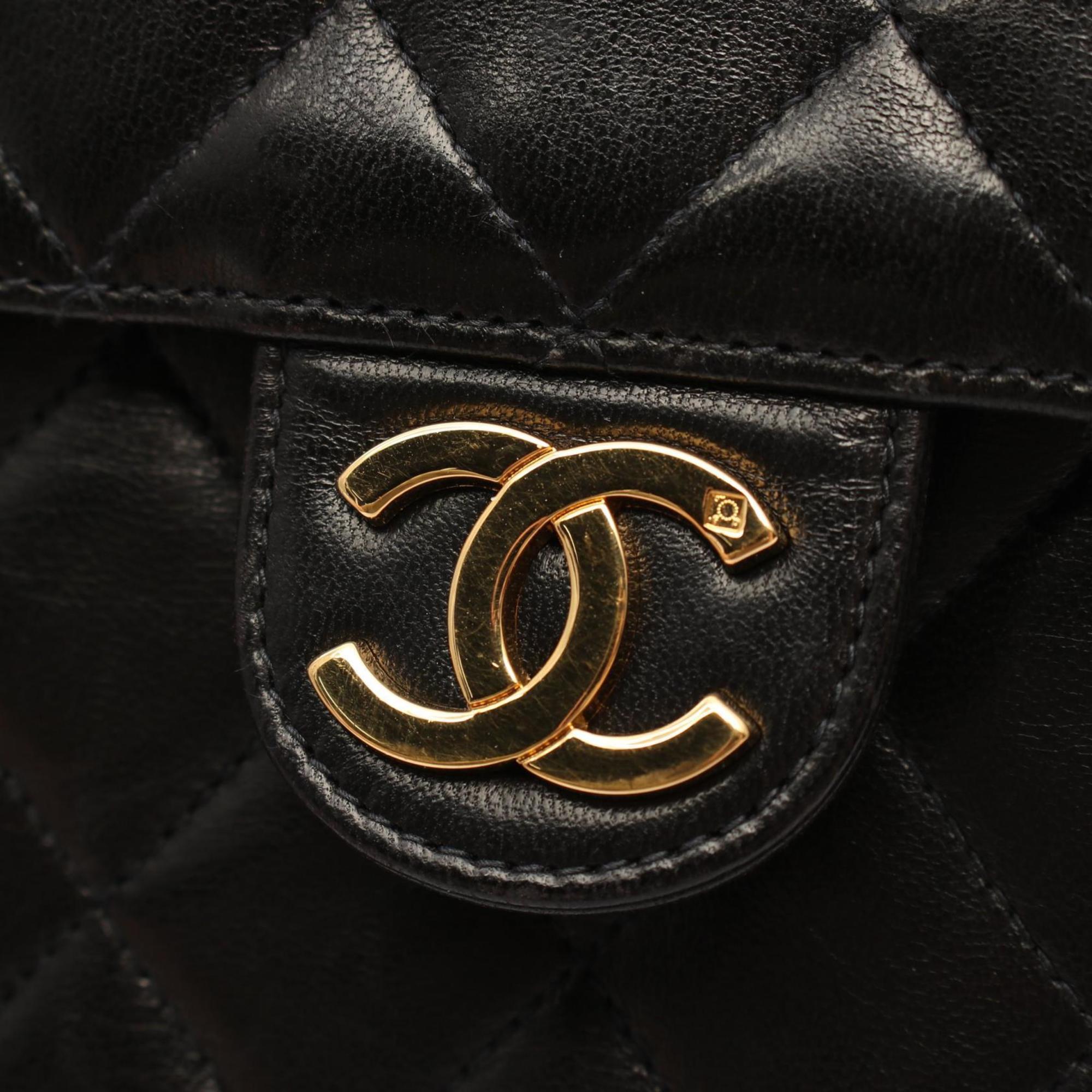 CHANEL Matelasse Shoulder Bag, Lambskin, Women's, Black