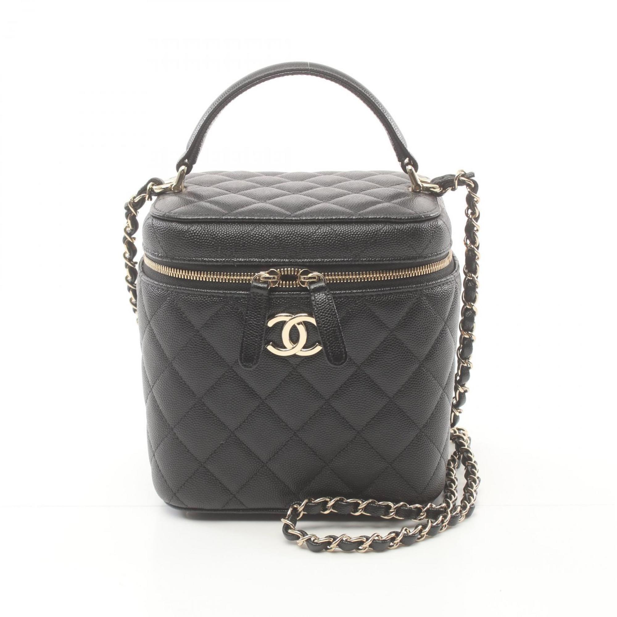 CHANEL Matelasse Shoulder Bag, Caviar Skin, Women's, Black