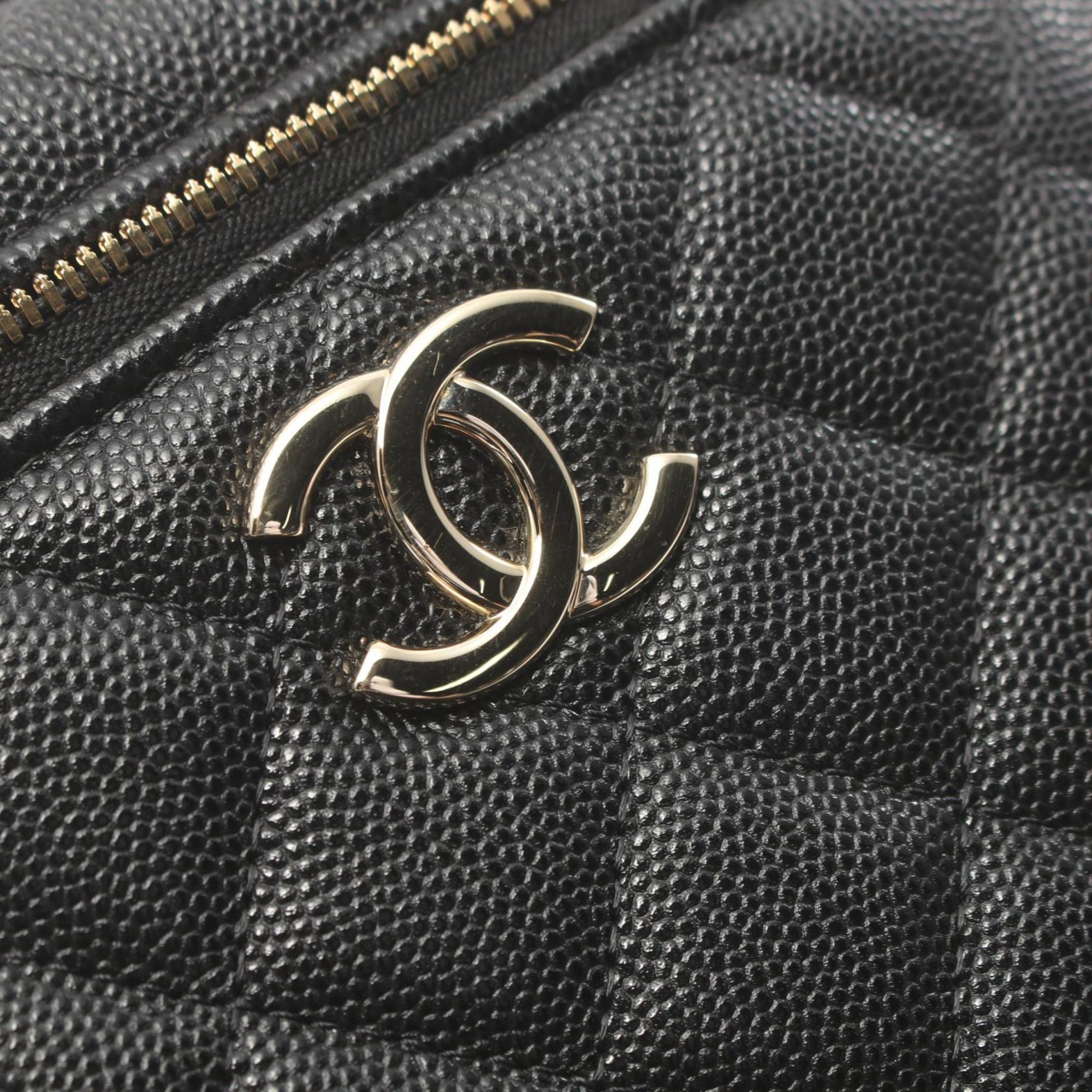 CHANEL Matelasse Shoulder Bag, Caviar Skin, Women's, Black