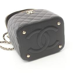 CHANEL Matelasse Shoulder Bag, Caviar Skin, Women's, Black